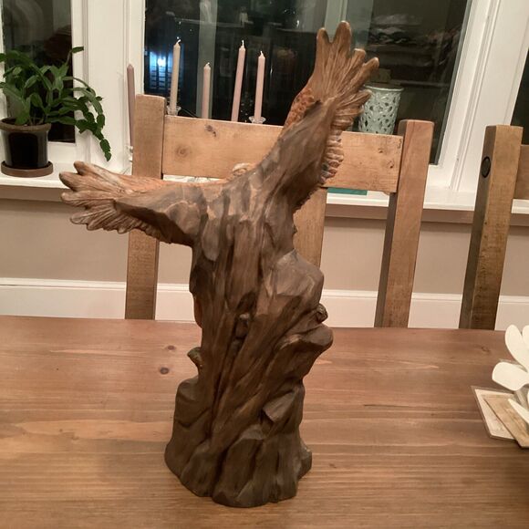 Vintage Native American Ceramic Bisque Eagle Painted 15” - Picture 4 of 8